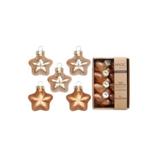 INGES CHRISTMAS DECOR Weihnachtskugel Stern 8 Stück, Goldbraun