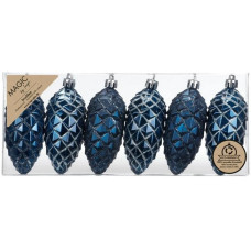 INGES CHRISTMAS DECOR Weihnachtsschmuck Zapfen 6 Stück, Nachtblau