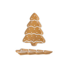 Bloomingville Servierplatte Ginnie 1 Stück, Braun/Weiss