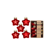 INGES CHRISTMAS DECOR Weihnachtskugel Stern 4 cm Rot, 8 Stück INGES CHRISTMAS DECOR Weihnachtskugel Stern 4 cm Rot, 8 Stück