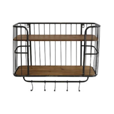 Chic Antique Küchenregal Kiefernholz, Schwarz / Braun