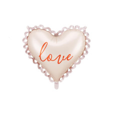 Partydeco Folienballon Herz, Perlweiss, 50 x 47 cm, 1 Stück Partydeco Folienballon Herz, Perlweiss, 50 x 47 cm, 1 Stück