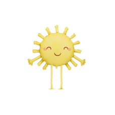 Partydeco Folienballon Sonne, Gelb, 77 x 62 cm, 1 Stück