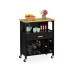 relaxdays Küchenwagen mit Weinregal 80 x 65 x 35 cm, Schwarz