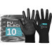 ACE Arbeitshandschuh 10 Paar PureBlack PU Grösse: XXL, Schwarz