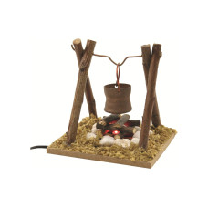 Botanic-Haus Krippenzubehör Feuerstelle mit Kupferkübel