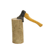 Botanic-Haus Krippenzubehör Hackstock mit Axt, 5 cm