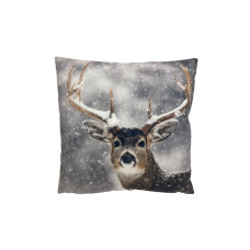 Dameco Kissen gefüllt Hirsch 40 x  40 cm, Braun/Grau