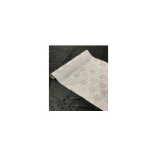 Dameco Stoff Schneeflocke 36 cm x 300 cm, Silber/Weiss