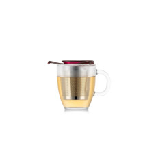 Bodum Teetasse Yo-Yo Set Transparent/Cranberry, 0.35 l