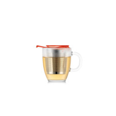 Bodum Teetasse Yo-Yo Set Transparent/Bright Coral, 0.35 l