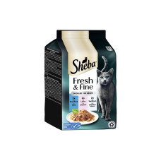 Sheba Nassfutter mit Thunfisch, Lachs und Weissfisch, 6 x 50g Sheba Nassfutter mit Thunfisch, Lachs und Weissfisch, 6 x 50g