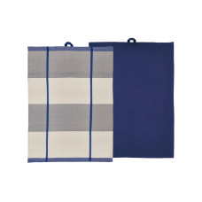 Södahl Geschirrtuch-Set Blocks, 50 x 70 cm, Royal Blue, 2 Stück