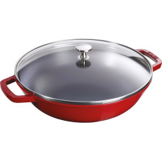 Staub Wok mit Glasdeckel 30 cm, Kirschrot, 4.4 l Staub Wok mit Glasdeckel 30 cm, Kirschrot, 4.4 l