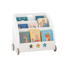 relaxdays Bücherregal für Kinder, fahrbar
