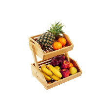 relaxdays Etagere für Obst 2er, Hellbraun