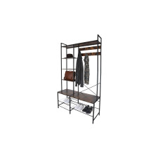 relaxdays Garderobenständer Dunkelbraun/Schwarz relaxdays Garderobenständer Dunkelbraun/Schwarz