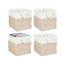 relaxdays Aufbewahrungsbox Leinen 4 Stück, Beige/Weiss relaxdays Aufbewahrungsbox Leinen 4 Stück, Beige/Weiss