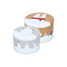 RBV Birkmann Guetzli-Dose Christmas Animals 2-teilig LØ15 cm, XLØ18 cm RBV Birkmann Guetzli-Dose Christmas Animals 2-teilig LØ15 cm, XLØ18 cm