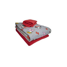 Stoffe Stoff French Terry Minnie Mouse 3-teilig, Rot, 2 x 1 m