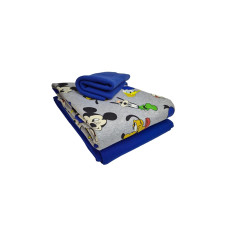 Stoffe Stoff French Terry Mickey Mouse 3-teilig, Blau, 2 x 1 m