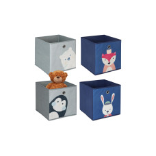 relaxdays Spielzeugbox Tiere 4 Stück relaxdays Spielzeugbox Tiere 4 Stück