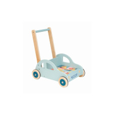 Spielba Holzspielwaren Lauflernhilfe Baby Walker Auto mit Bauklötze
