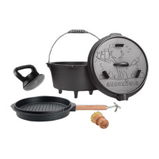 Gusskoenig Dutch Oven Set 9 l-Deckelheber-Schrubber Gusskoenig Dutch Oven Set 9 l-Deckelheber-Schrubber