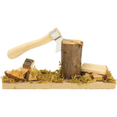 Botanic-Haus Krippenzubehör Hackstock mit Axt, 6 cm