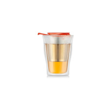 Bodum Copenhagen Set Doppelwandiges Glas 350 ml, Bright Coral