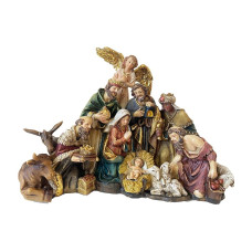 Botanic-Haus Krippenblock mit Eseln 20.2 cm,aus Polyresin