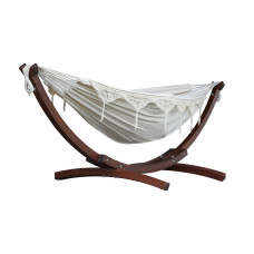 Vivere Doppelhängematte Double Cotten Natural mit Holzgestell Vivere Doppelhängematte Double Cotten Natural mit Holzgestell