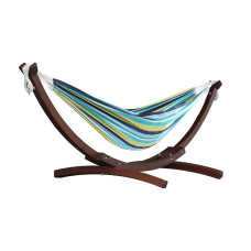 Vivere Doppelhängematte Double Cotten Cayo Reef mit Holzgestell Vivere Doppelhängematte Double Cotten Cayo Reef mit Holzgestell