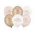 Partydeco Luftballon Happy Birthday, Beige, 30 cm, 6 Stück