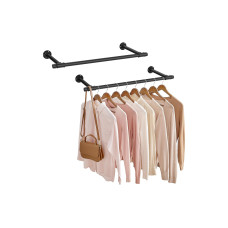 Songmics Wandgarderobe 2 Stück 84 cm x 7 cm, Schwarz