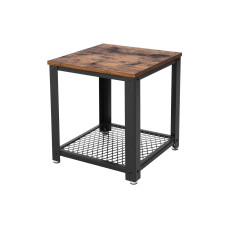 VASAGLE Beistelltisch mit Ablage 45 x 55 cm, Schwarz/Braun VASAGLE Beistelltisch mit Ablage 45 x 55 cm, Schwarz/Braun