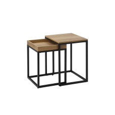 VASAGLE Beistelltisch 2-teilig 40/45 x 51 cm/55 cm, Schwarz/Braun VASAGLE Beistelltisch 2-teilig 40/45 x 51 cm/55 cm, Schwarz/Braun