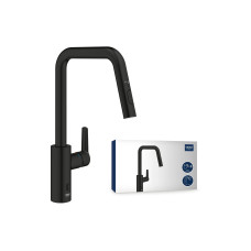 GROHE Küchenarmatur Start 3/8, Schwarz, herausziehbar