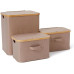 Lumaland Aufbewahrungsbox mit Deckel 3 Stück, Taupe Lumaland Aufbewahrungsbox mit Deckel 3 Stück, Taupe
