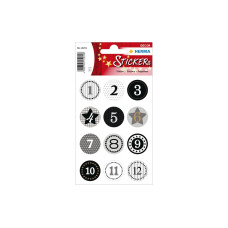 Herma Stickers Adventskalender-Zahlen Sticker Schwarz/Gold, 2 Blatt