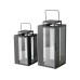 Boltze Laterne Ironedge 2-teilig, Schwarz/Transparent