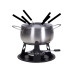 Nouvel Fleischfondue-Set CH-Kreuz 9 Teile, Schwarz/Silber