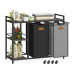 VASAGLE Wäschekorb mit 2 Fächern 100 l, Schwarz/Braun/Grau VASAGLE Wäschekorb mit 2 Fächern 100 l, Schwarz/Braun/Grau