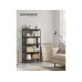 Songmics Regal mit 5 Ablagen Schwarz/Braun