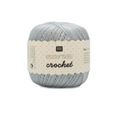 Rico Design Häkel- und Strickgarn Essentials Crochet 50 g, Hellgrau