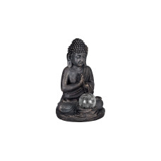 EGLO Leuchten Gartenlicht Solardekoration Buddha, 27 cm, Grau