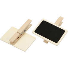 Creativ Company Minikreidetafel mit Klammern 6.8 x 4.7 cm, 100 Stück