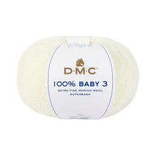 DMC Wolle 100% Baby 3 Weiss DMC Wolle 100% Baby 3 Weiss