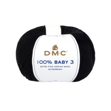 DMC Wolle 100% Baby 3 Schwarz DMC Wolle 100% Baby 3 Schwarz
