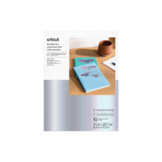Cricut Vinylfolie Joy Xtra bedruckbar A4, 10 Stück, Silber